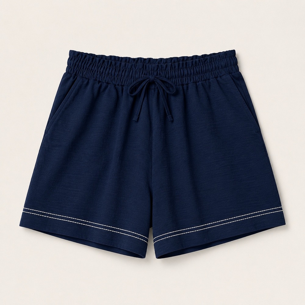 Adrianna Papell Airflow Pull On Shorts Navy Blue Drawstring 1958150 Women S 5in